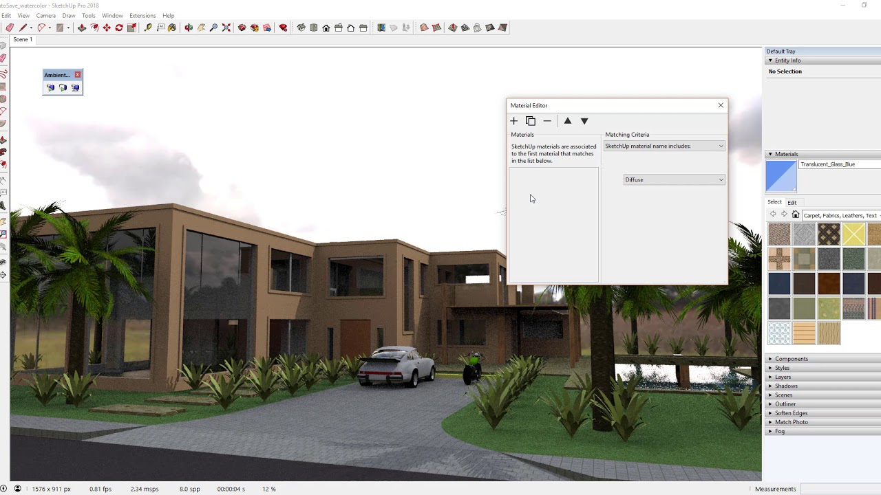 Ambient Occlusion 2.0 for SketchUp - Material Editor