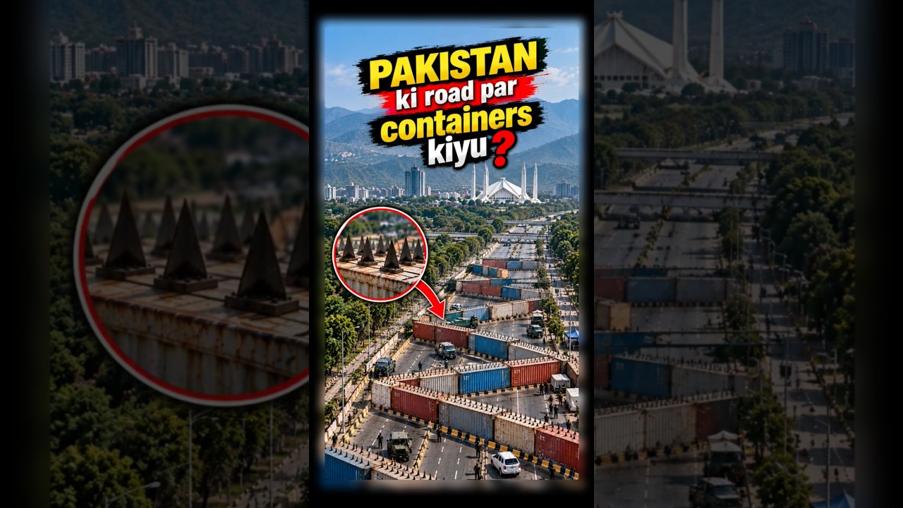 Pakistan Mein Sadkon Par Containers Kyun Lagaye Gaye? |  #pakistan #pti #imrankhan #container