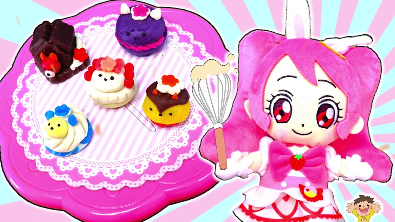 プリキュアアラモード スイーツを粘土で手作り❤アニマルスイーツとスイーツパクトで変身⭐キュアマカロンやキュアホイップ、キュアショコラが大活躍！キラキラ おもちゃ アニメ