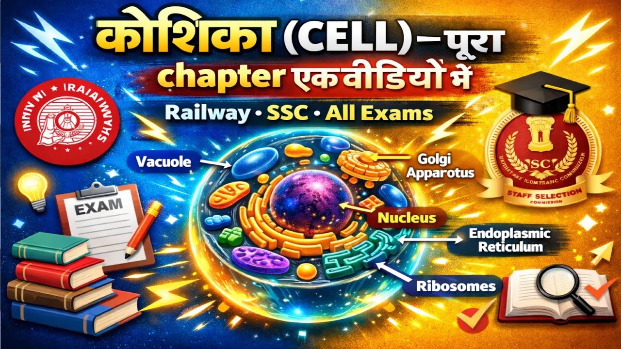 कोशिका (CELL) — पूरा चैप्टर | Railway • SSC • All Competitive Exams Complete Biology 