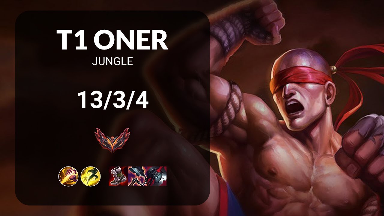 T1 Oner Lee Sin vs Kindred JUNGLE - KR GRANDMASTER Patch 13.12