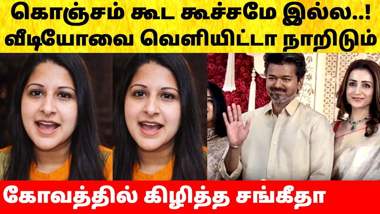 Thalapathy Vijay Wife Sangeetha angry on Trisha after divorce issue | Actress | Latest News | TVK