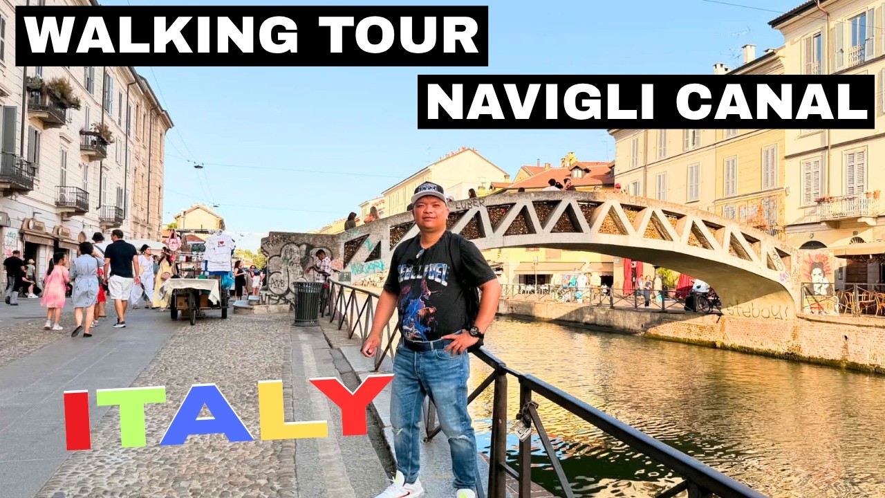 Navigli Canals & Italian Atmosphere | Relaxing Walk in Milan 🇮🇹
