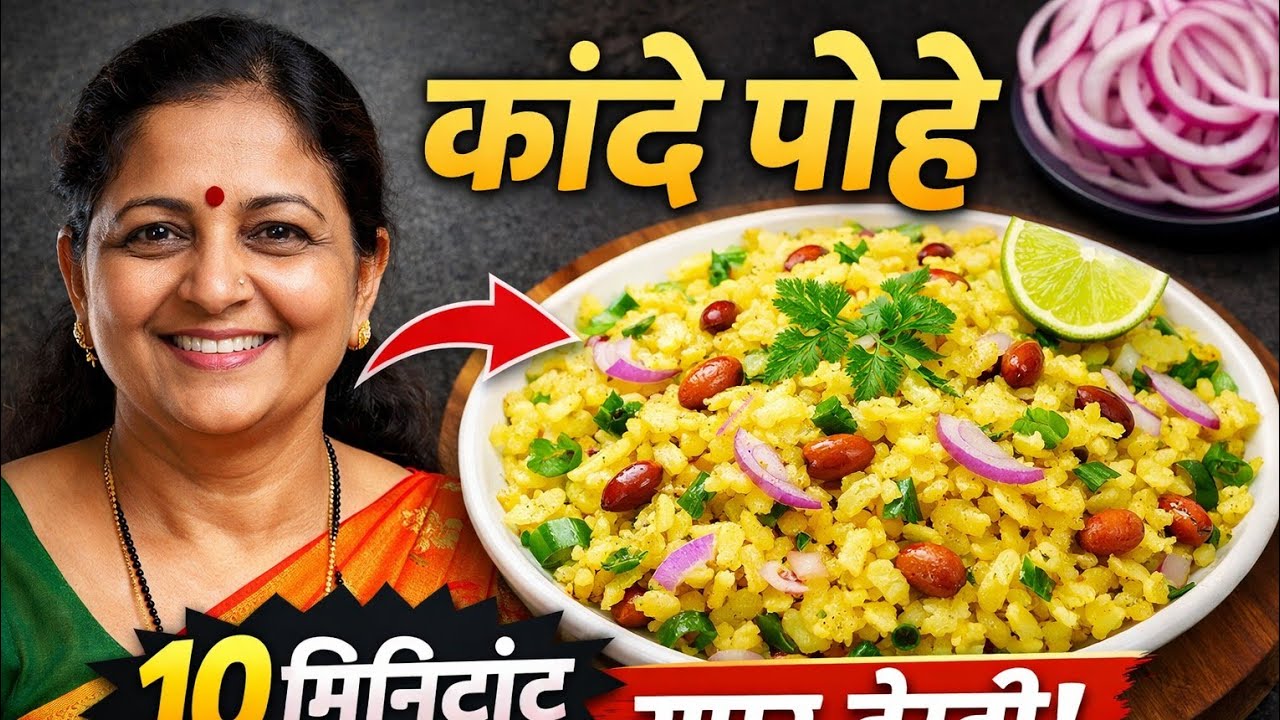 👉अगदी नाष्टा सेंटर सारखे  चवदार कांदे पोहे😋!!सकाळच्या नाश्त्यासाठी परफेक्ट कांदे पोहे!!kande pohe!!