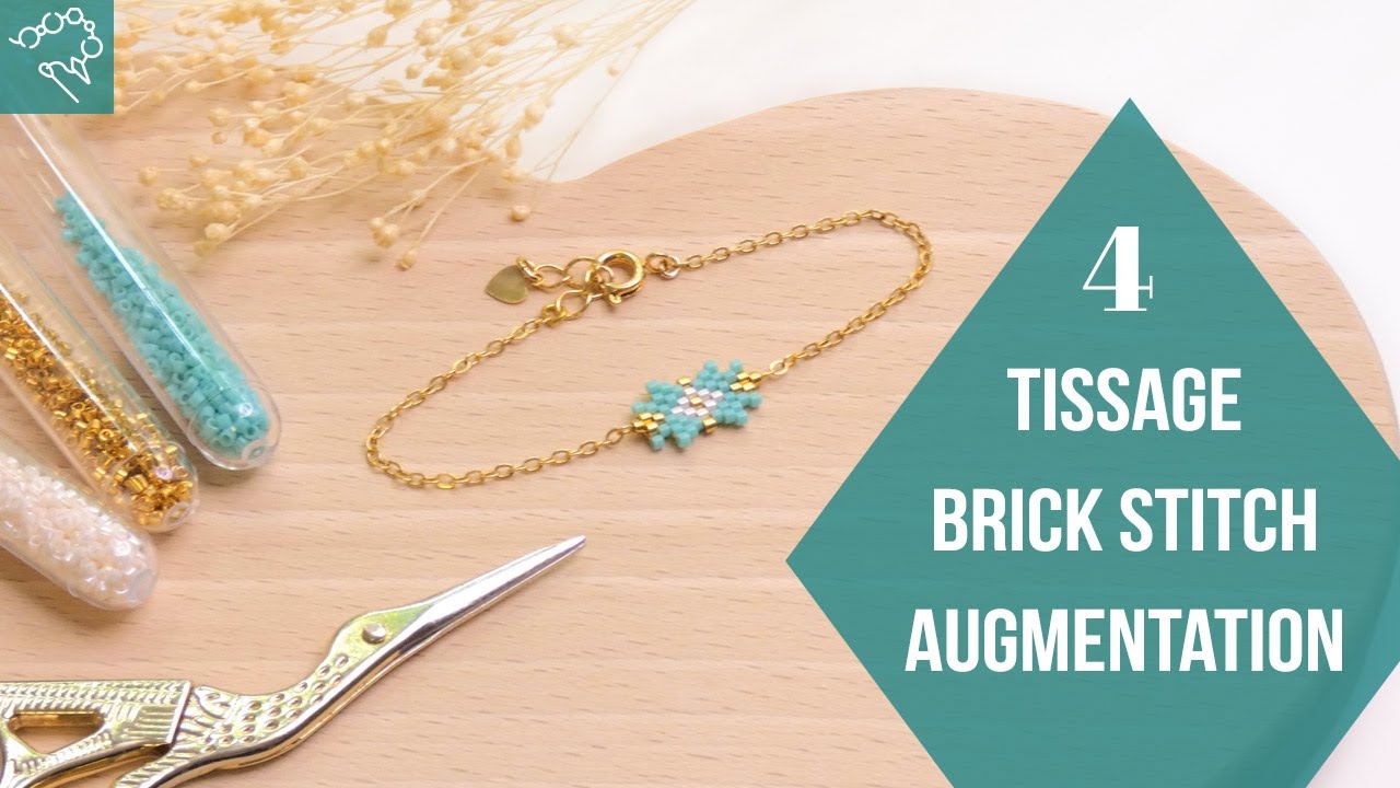Tuto Bracelet Brick Stitch débutant apprendre à faire des augmentations en tissage Brick Stitch