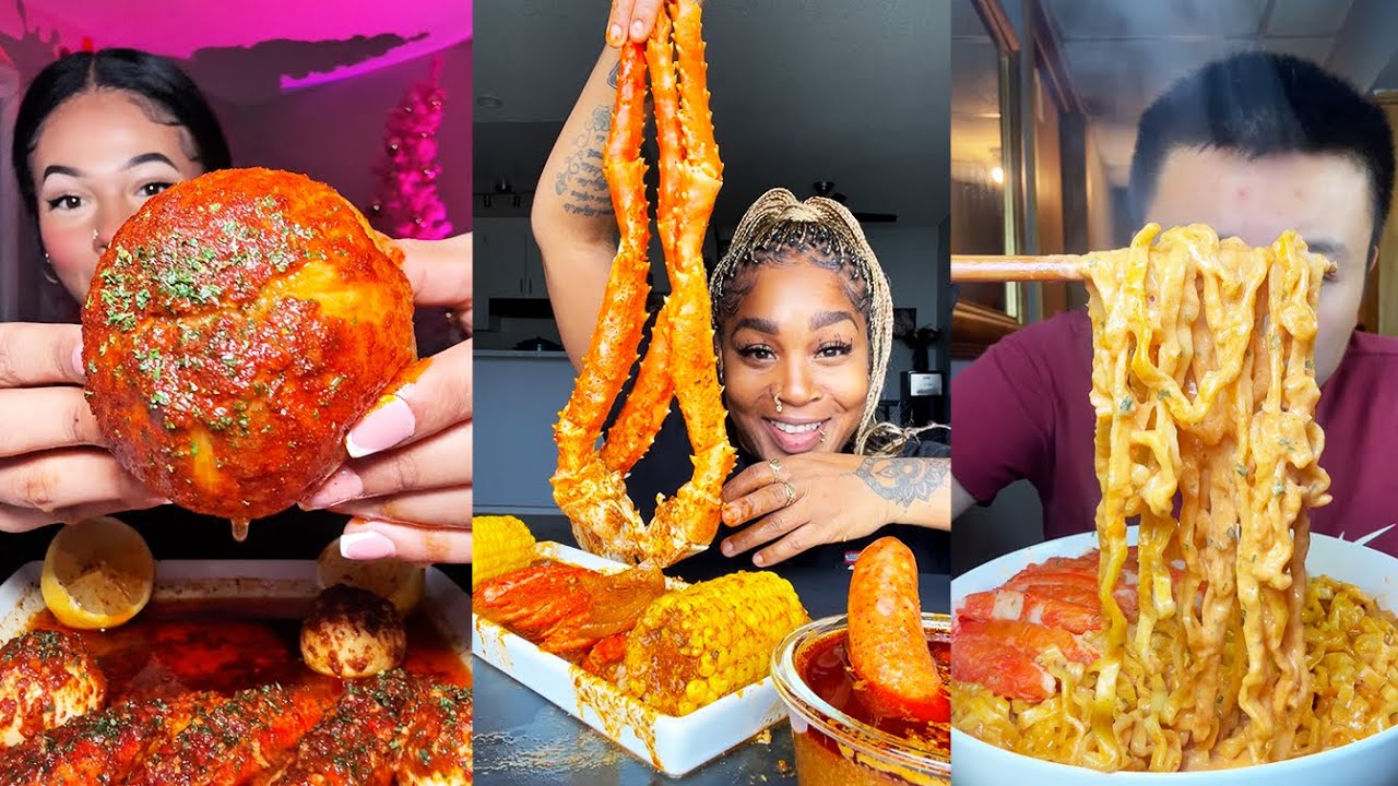 YUMMY Foods Mukbang | Onion Boil, King Crab Legs, Buldak, Imitation Crab, and More!
