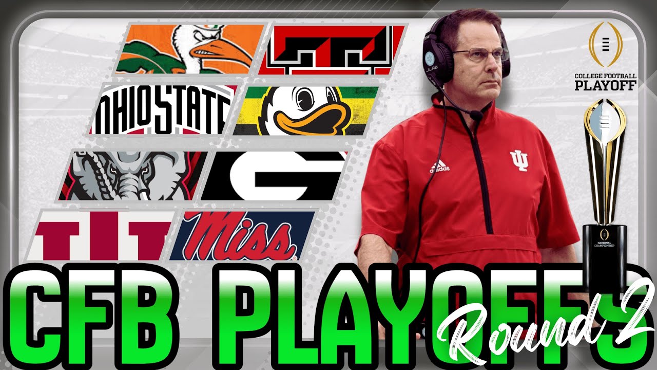 CFB Playoff Round 2 Picks & Predictions | Miami–Ohio State, Oregon–TX Tech, Bama–Indiana, Miss–UGA