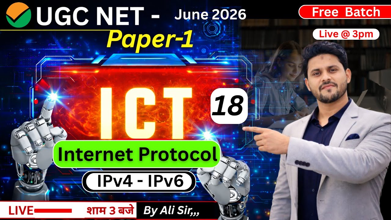 UGC NET Paper 1 ICT 18 | Internet Protocol | UGC NET Paper 1 June 2026 | By Ali sir 