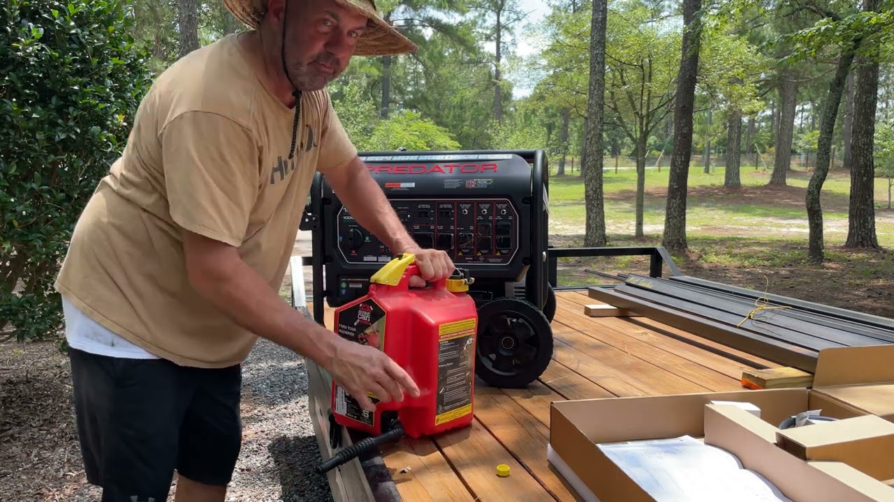 Harbor Freight 13,000 Watt Tri-Fuel Generator first start