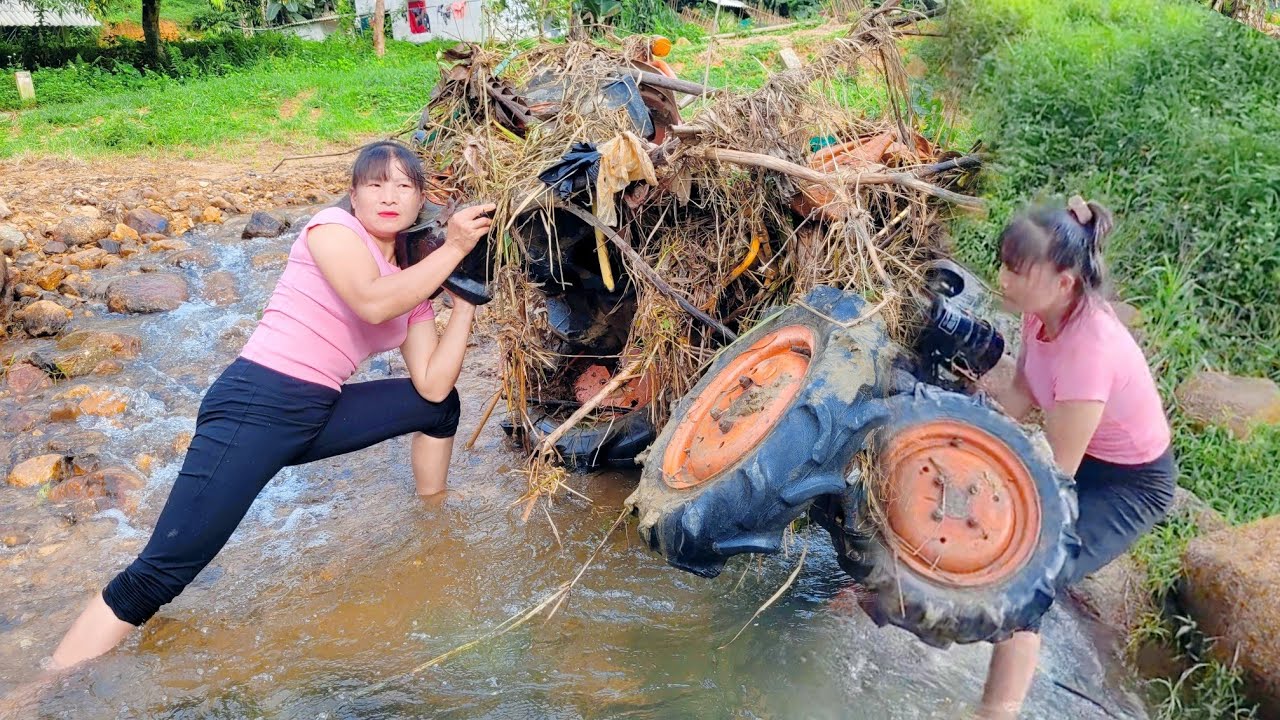 Can she restore the tractor that was washed away by floodwaters years ago and get it working again?