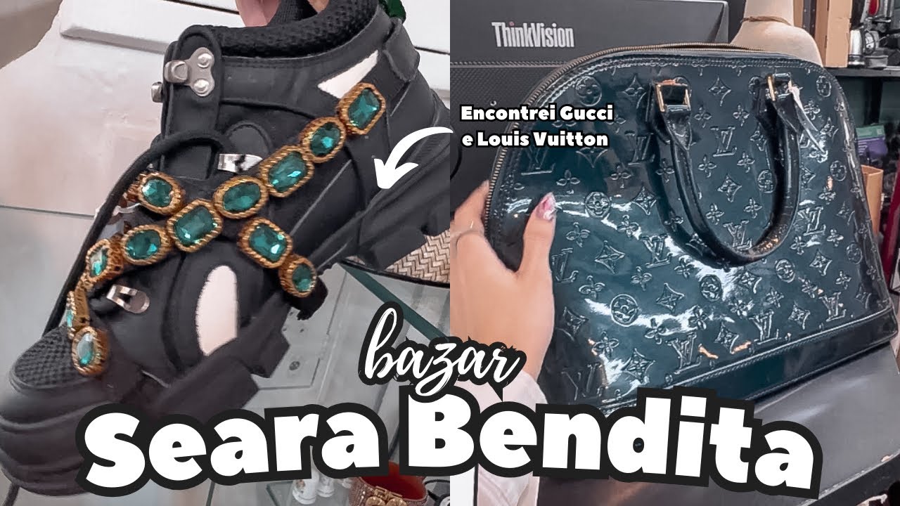 BAZAR SEARA BENDITA | encontrei tênis da Gucci e bolsa Luis Vuitton | melhores bazares de São Paulo