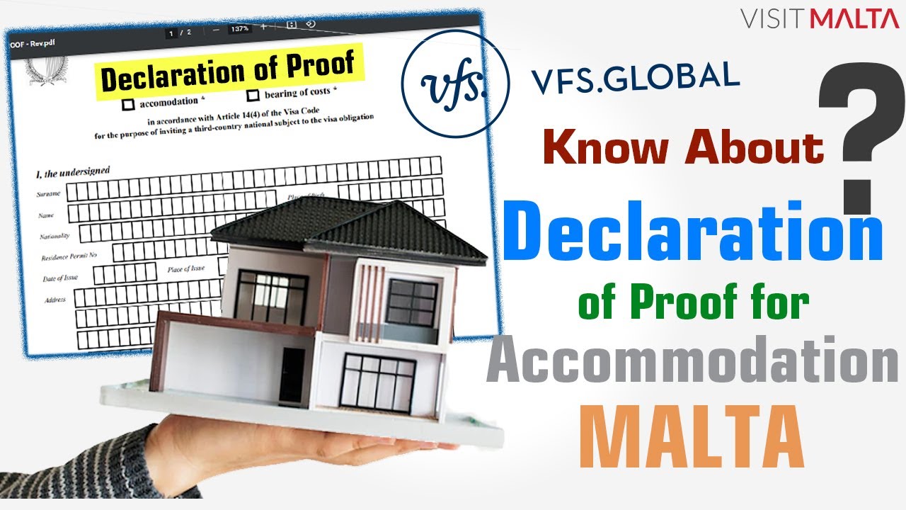 VFS Global Checklist - Declaration of Proof of Accomodation for Malta Work Visa by VFS Global Malta