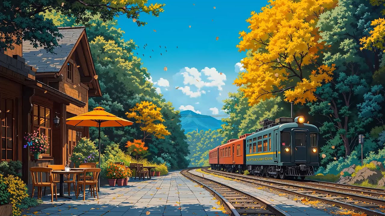 Autumn Train Journey 🚂 Cozy Lofi Beats to Unwind & Relax 🍂 Lofi Jazz Hip Hop ~ Lofi Coffee Mix