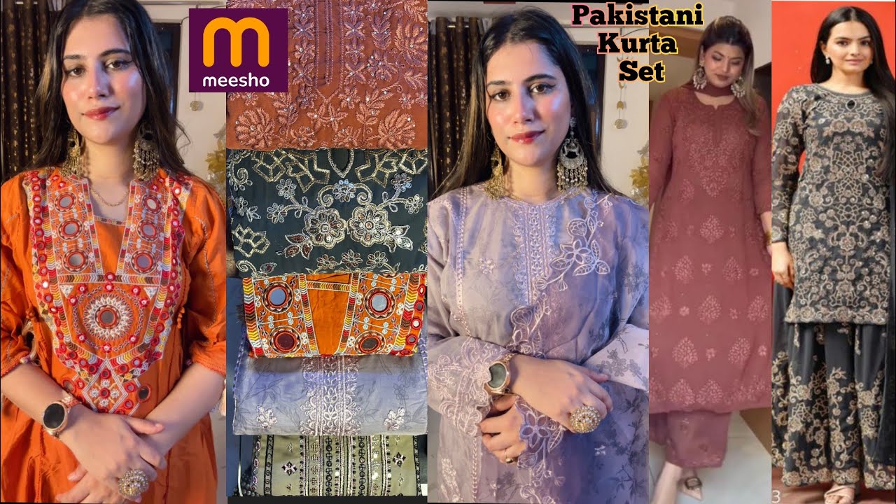 Meesho 10+ Viral Pakistani kurta set embroidered festive special beautiful kurta set 🥰