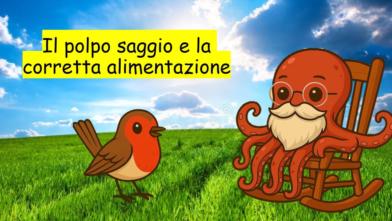 Il polpo saggio e la corretta alimentazione - storia per bambini che ti insegna a mangiare bene