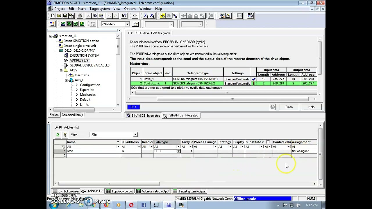 Simotion hardware config