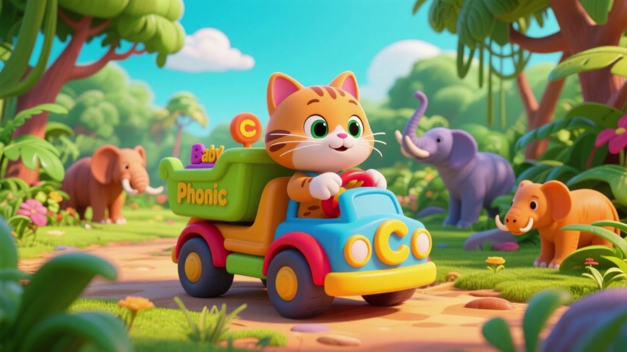 Baby Truck Phonics C C Cat Safari 🚚🐱 | Phonics Song for Kids