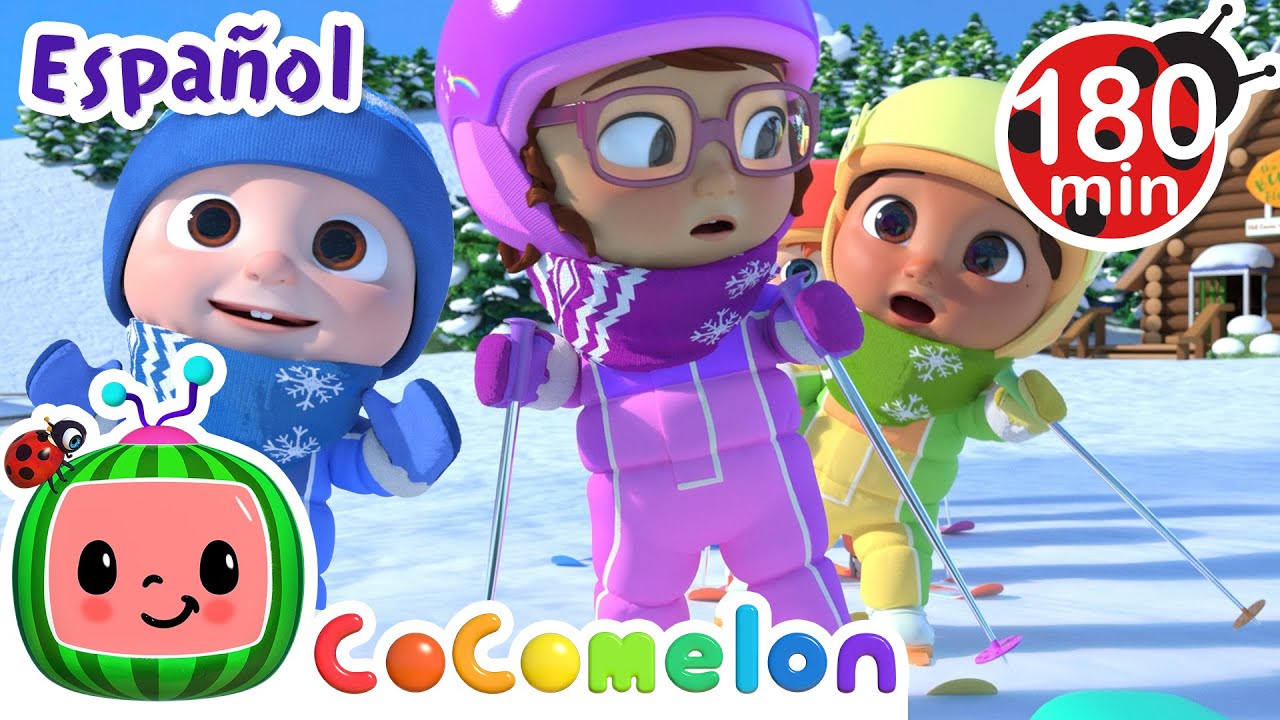 La escuela de esquí | CoComelon y los animales 🍉| Dibujos para niños