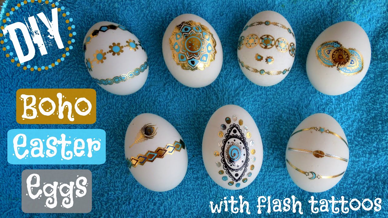 DIY Boho Easter Eggs (with flash tattoos)