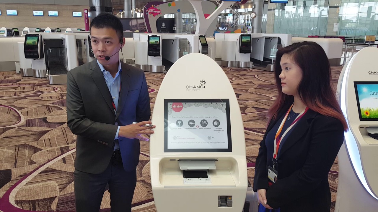Changi Airport Terminal 4 Automated Self Check-in Demonstration