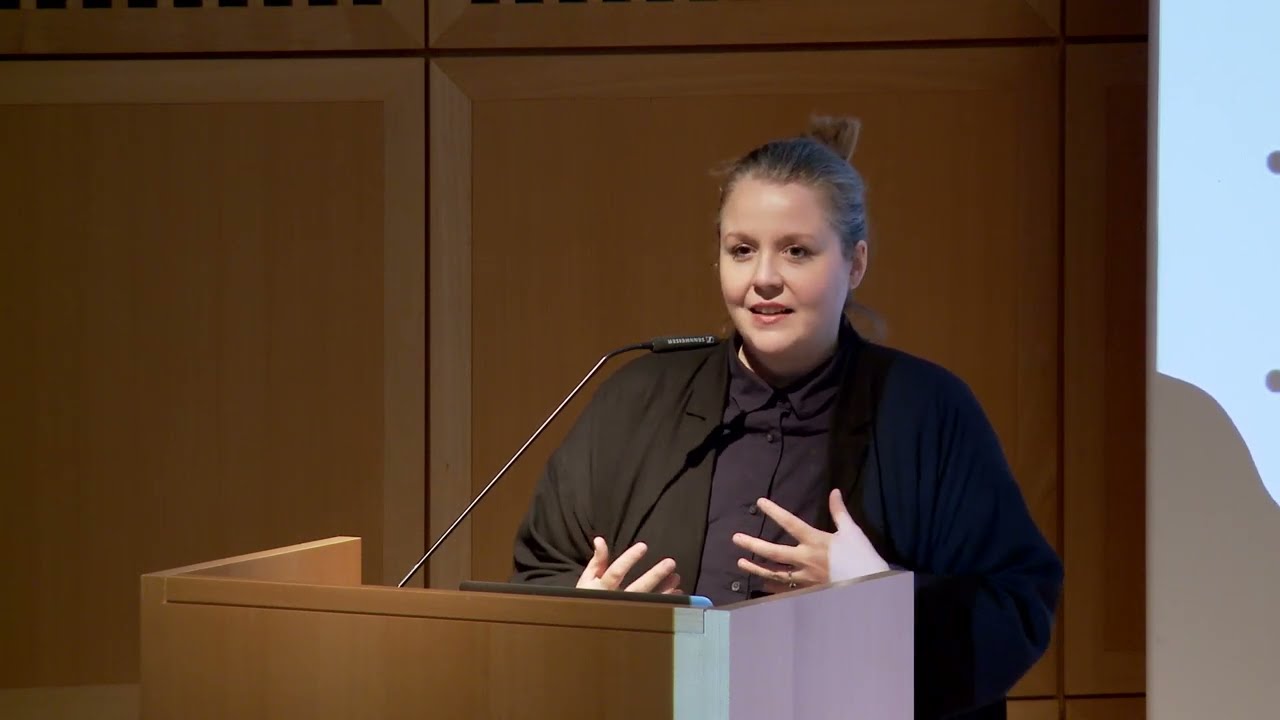 Karen Archey talks at the Michel Majerus Symposium at Mudam