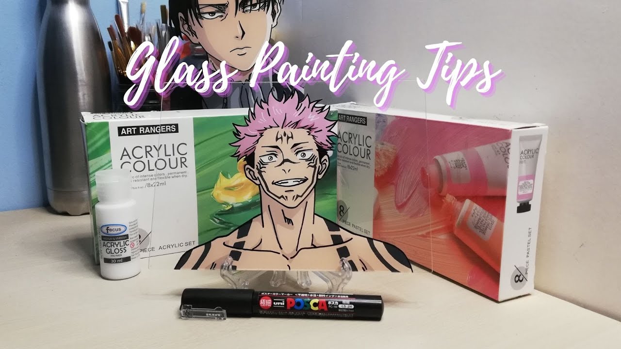 Yuji Itadori of Jujutsu Kaisen | Glass Painting tips + How to make skin tone color | 🎨