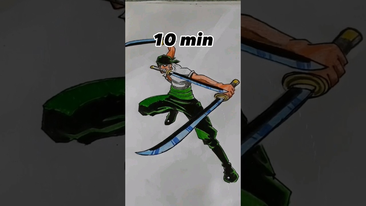 How to Draw Zoro in 10sec,10mins, 10 hrs😳 