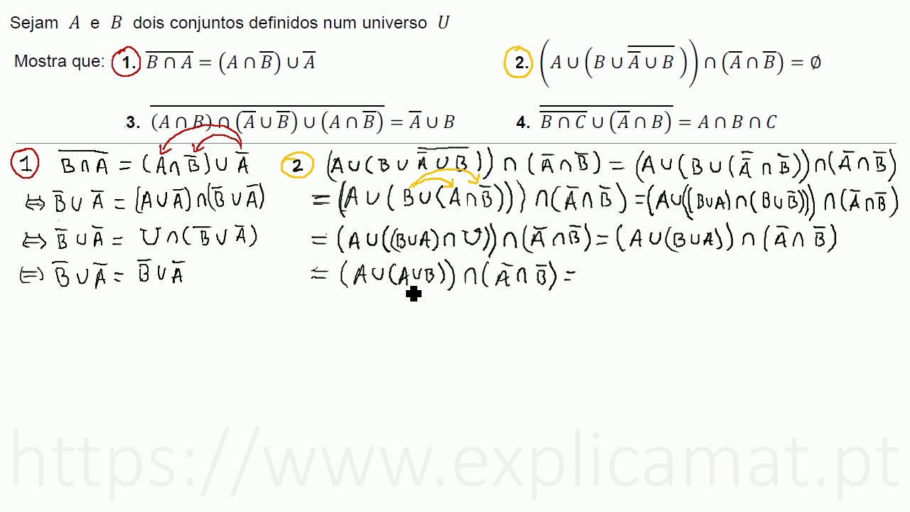 Propriedades das Operações entre Conjuntos | Demonstrações