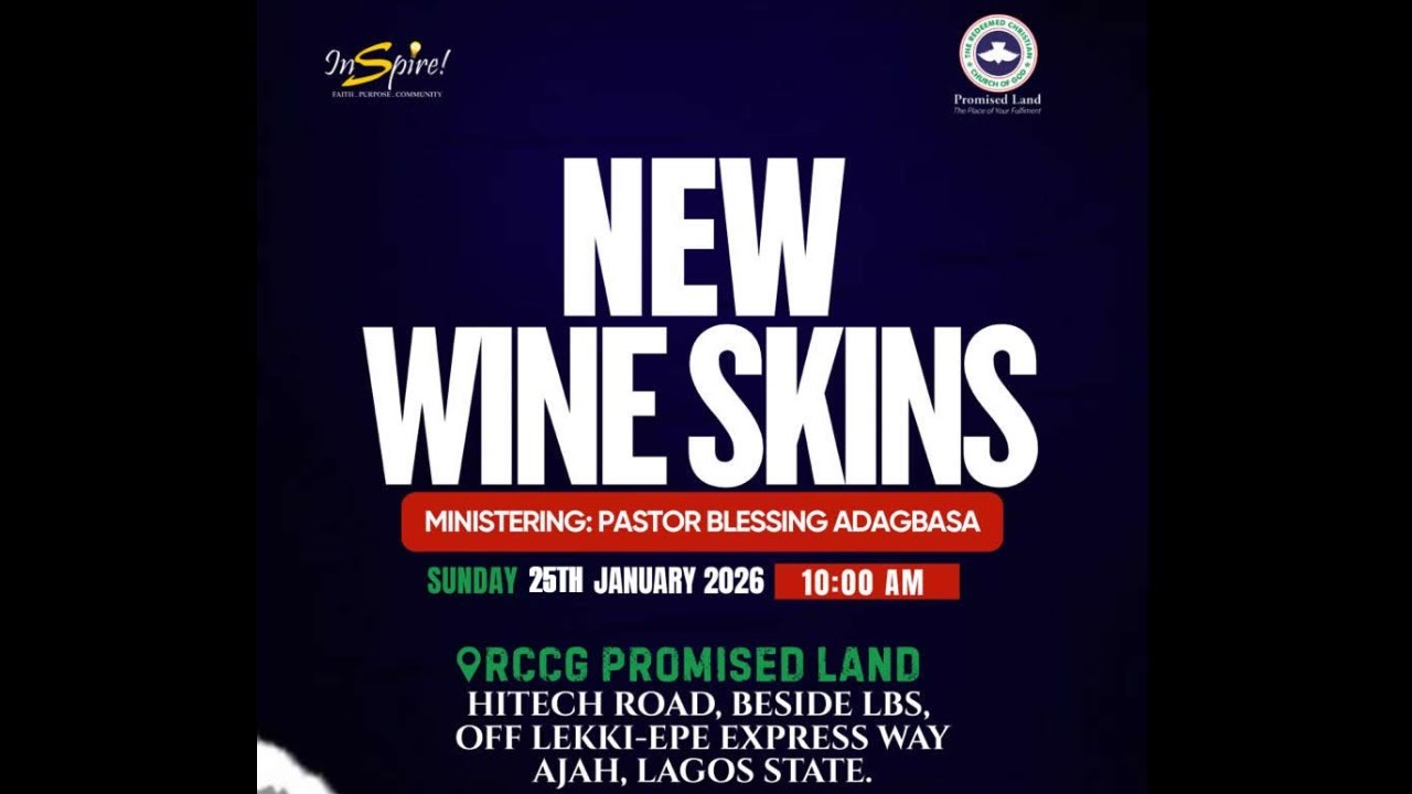 LIVE Stream || NEW WINE SKINS || Sunday 25th January, 2026