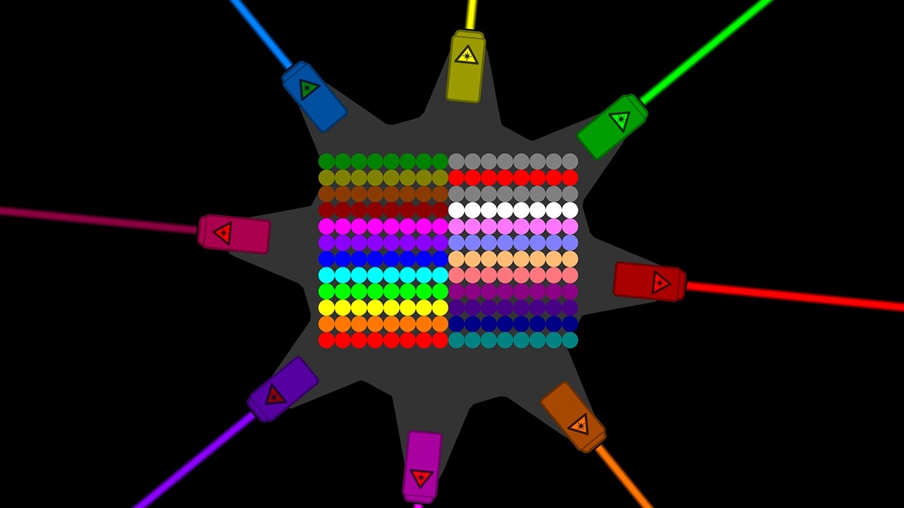 The Thunder 16 Colors Eliminations Marble Race in Algodoo