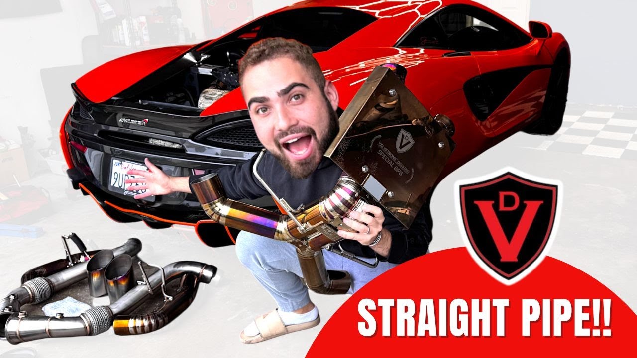 Прямой выхлоп на моем McLaren 570s с полным выхлопом Valvetronic! Безумно громко!!!