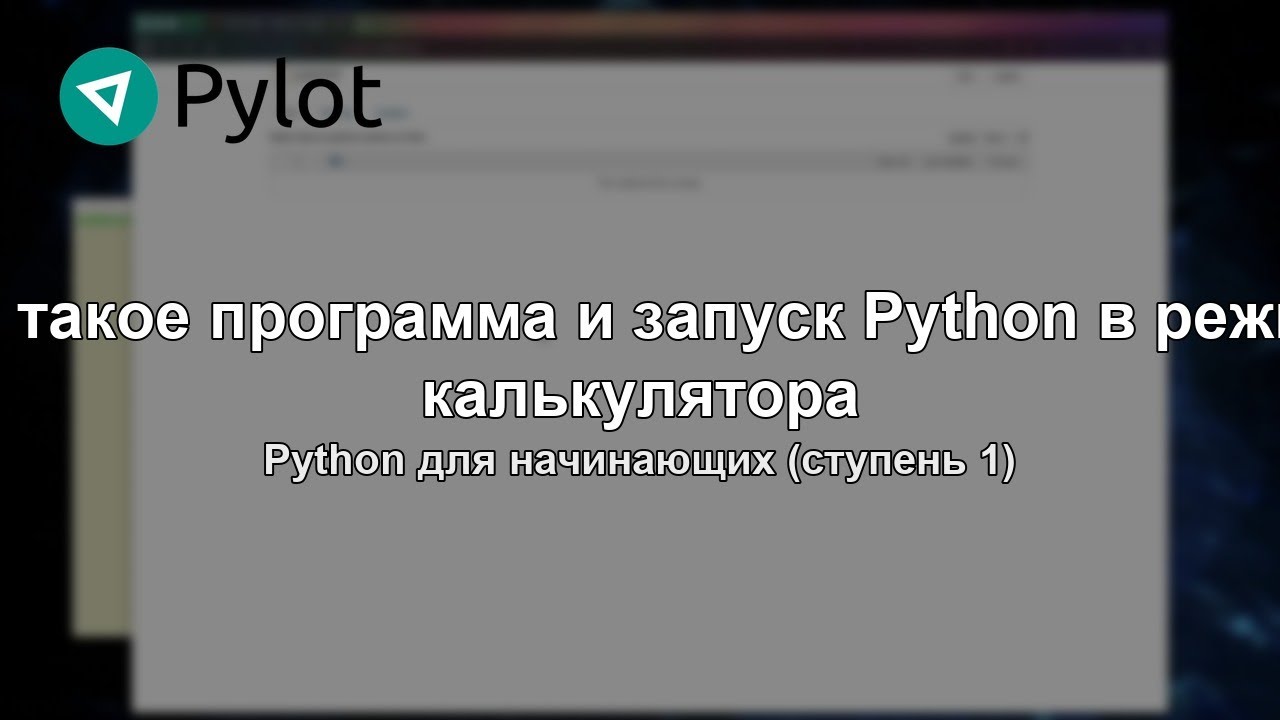 Что такое программа и запуск Python в режиме калькулятора