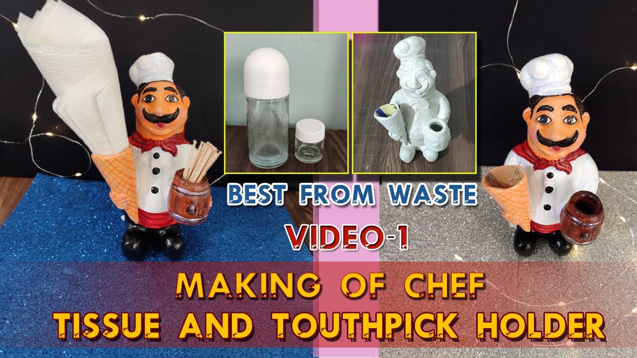 How to create a chef from glass bottle |  Best out of waste. |  Part : 1