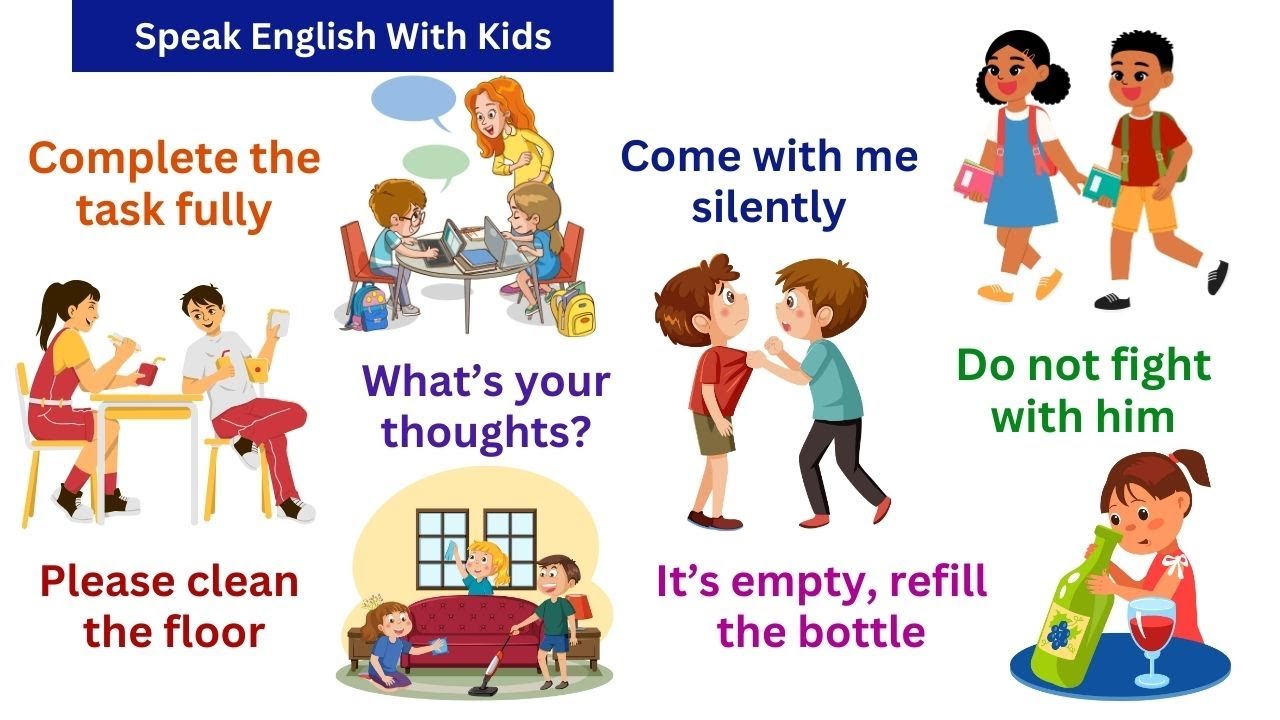 Speak English with kids | Spoken English for kids | Daily use English Sentences