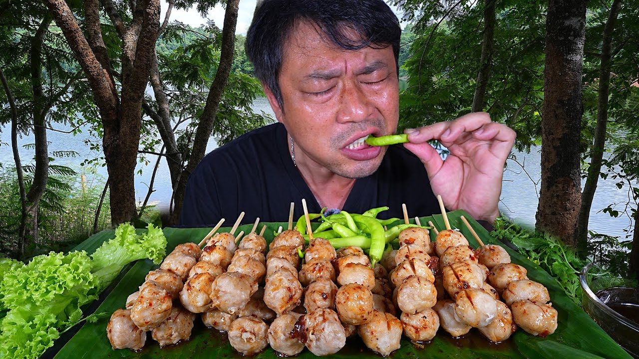 ลูกชิ้นเอ็นเนื้อ/หมู 20ไม้ราดน้ำจิ้มมะขามเปียกลำเหม๊าะขนาดครับ-23-06-2024-