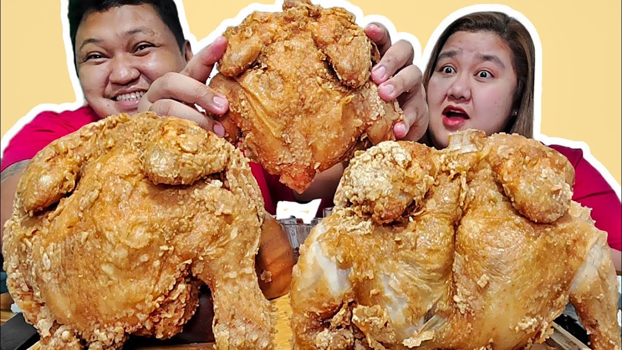 3pcs WHOLE FRIED CHICKEN MUKBANG