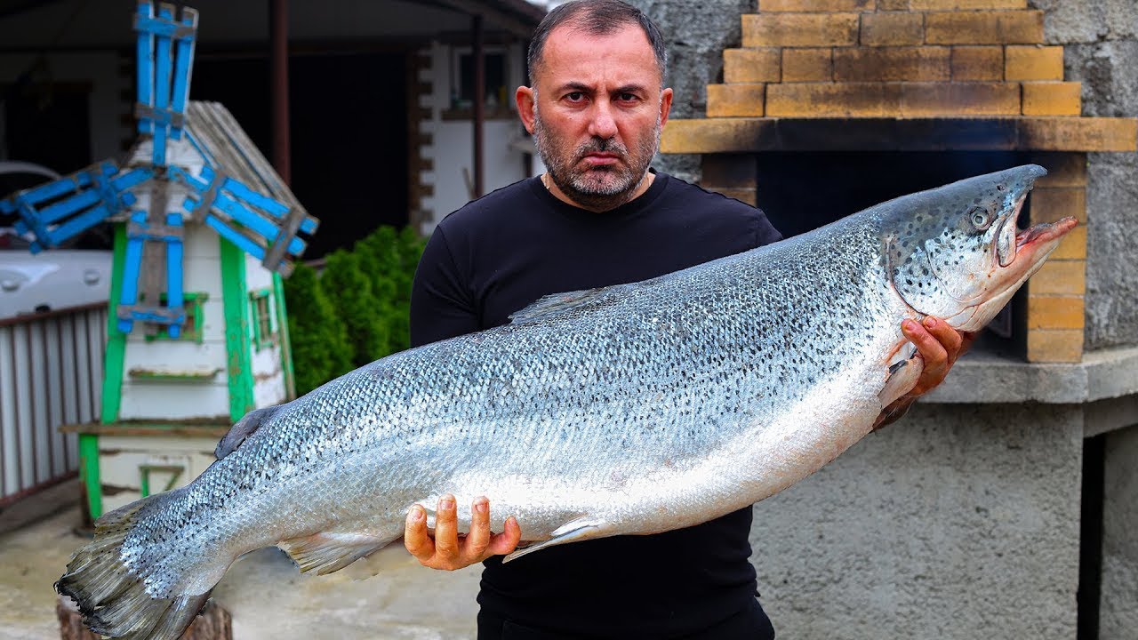 Whole Salmon baked in Salt - Oven Fish Cooking | GEORGY KAVKAZ