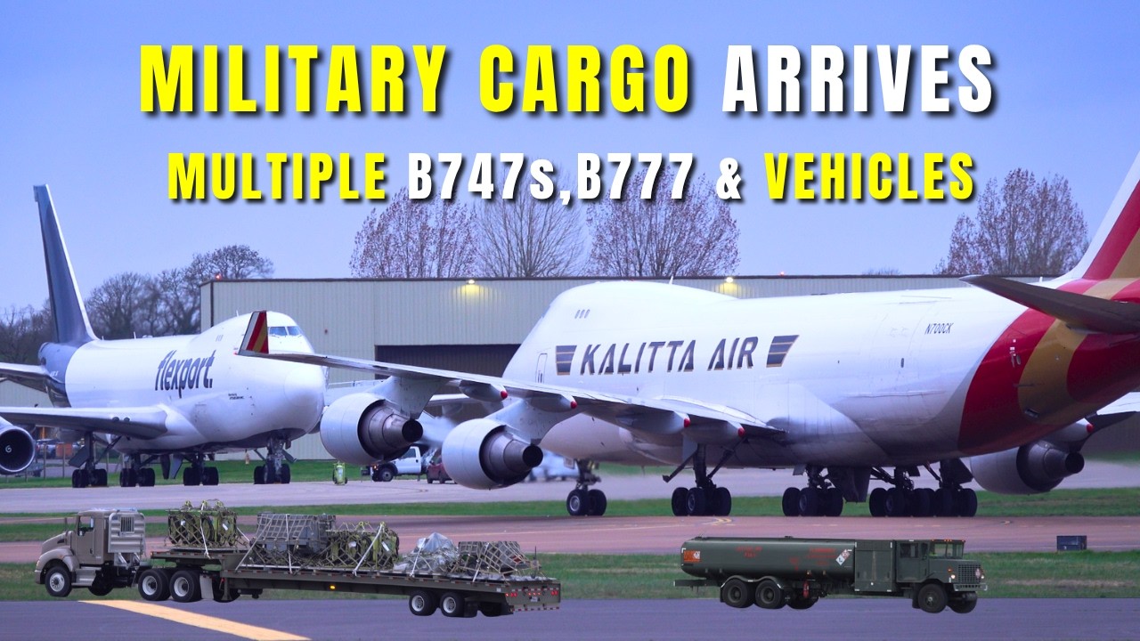 Multiple GIANT 747s Arrive at RAF Fairford with Military Cargo 😳