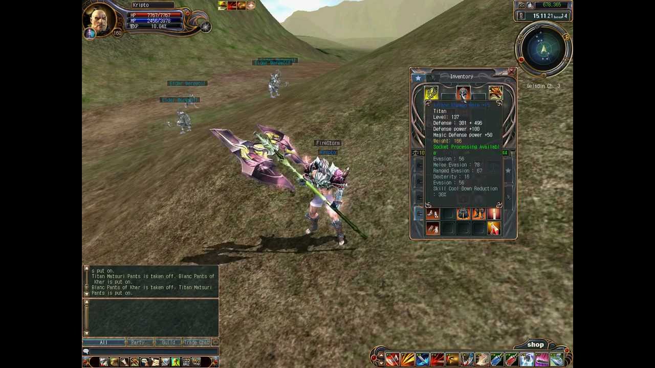LastChaos Titan 80% cast +/150. Skill  Highlander