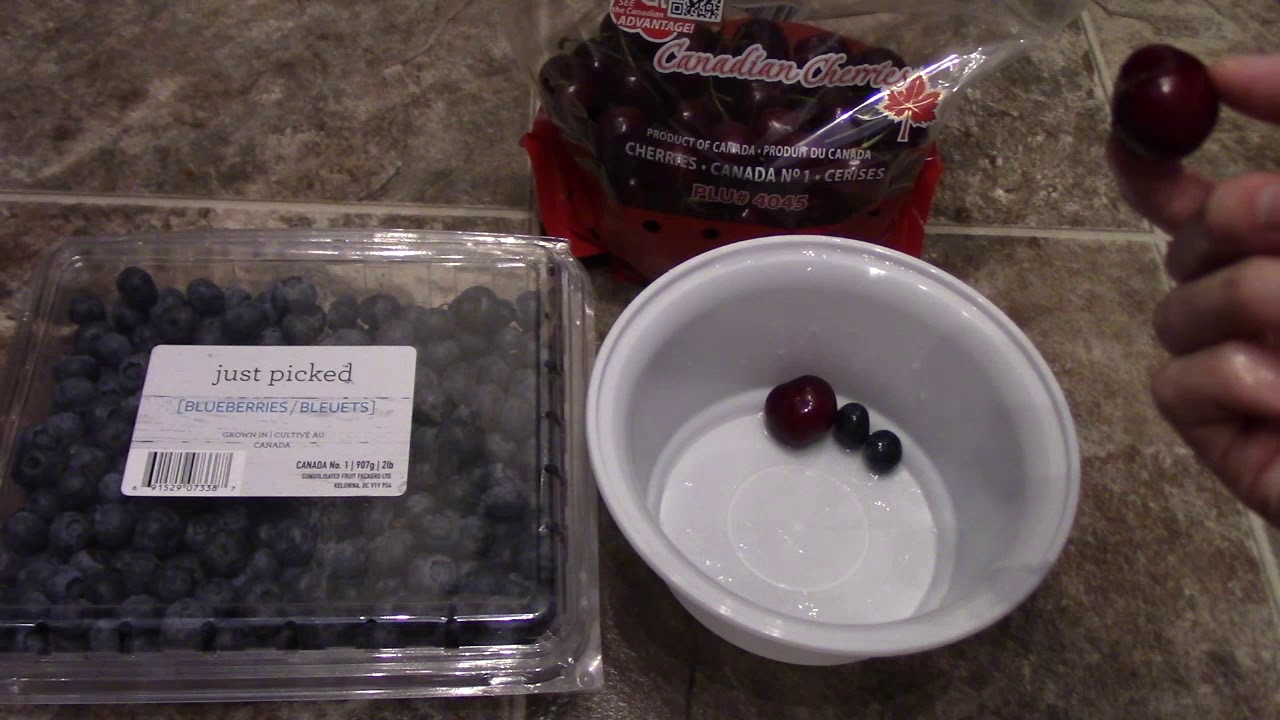 Taste test blueberries and cherries