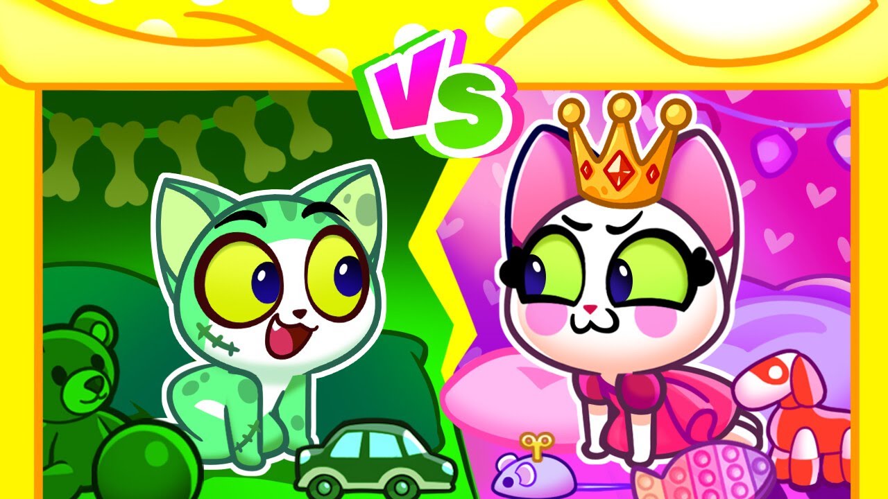 👸 Zombie VS Princess Halloween Secret Rooms 🧟Dress-Up + More Animated Stories for Kids 😻Purr-Purr