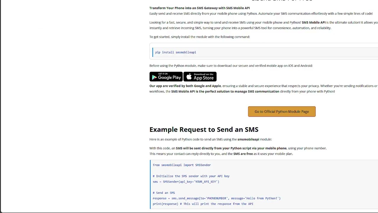 Comment Envoyer des SMS avec Python en Utilisant Votre mobile  | Int&eacute;gration de SMS Mobile API