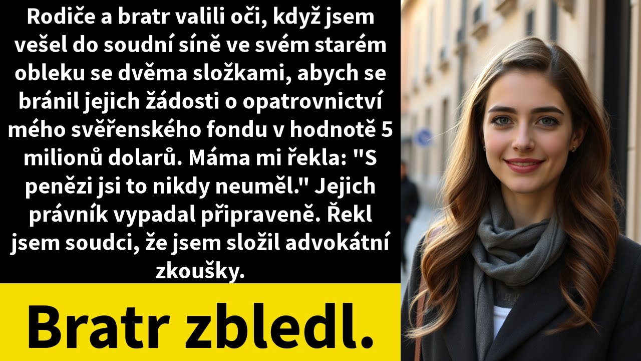 Rodiče a bratr valili oči, když jsem vešel do soudní síně ve svém starém obleku se dvěma složkami,