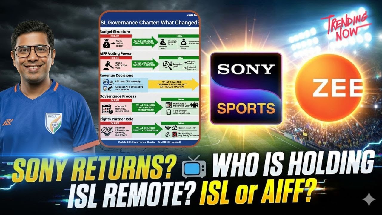 🔴NEW ISL BROADCAST SONY/FANCODE/ZEE/TWO CIRCLE? AIFF Governance Charter for Indian Football league!
