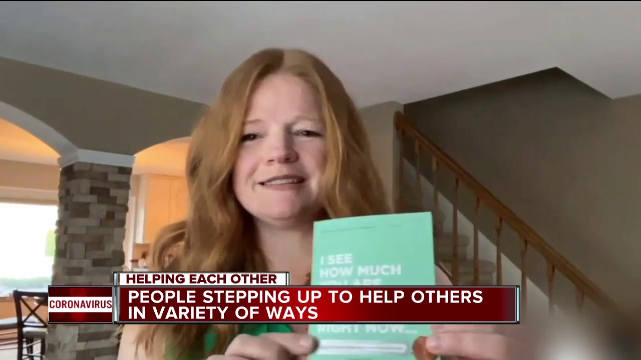 Helping Each Other: Masks, food baskets and messages