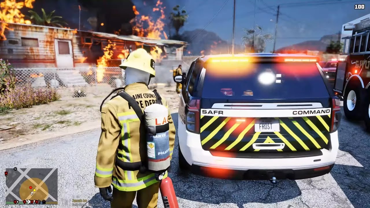 Let's Play Gta 5 LSFDFR As SAFR Tahoe Fire Command First Responder - Fire Callouts!