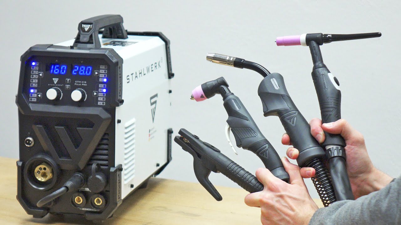 Мультисварочный аппарат 6 в 1 (плазменная резка, MIG Pulse, TIG, MMA) Stahlwerk CTM-416 Puls Pro