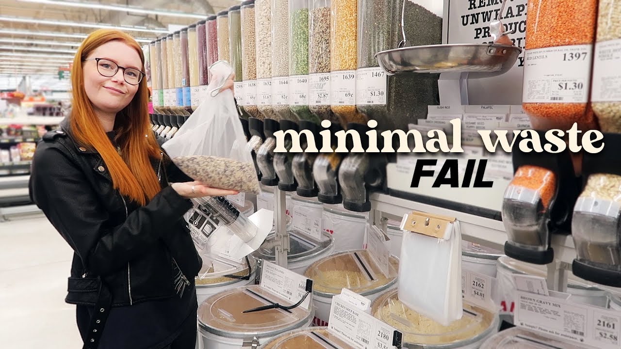 trying minimal waste grocery shopping & grocery haul