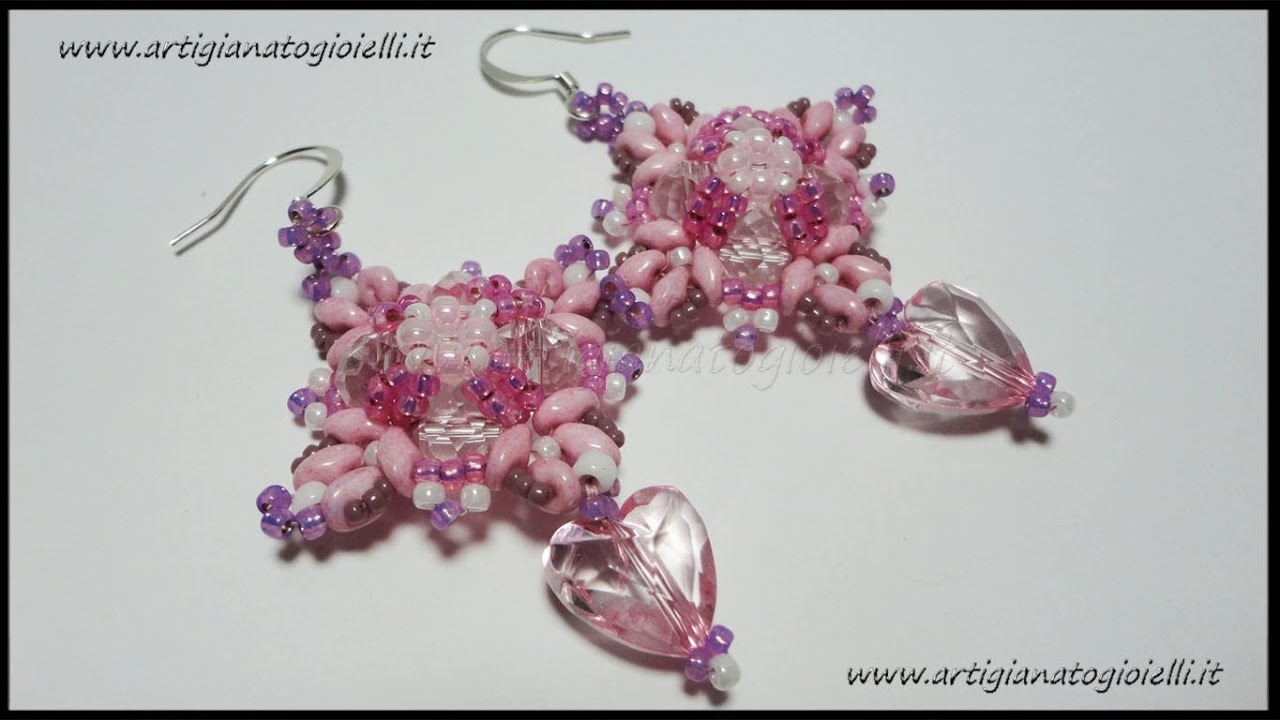 DIY Video Tutorial - Orecchini Favola | Beadwork | Superduo, Cristalli, Rocailles
