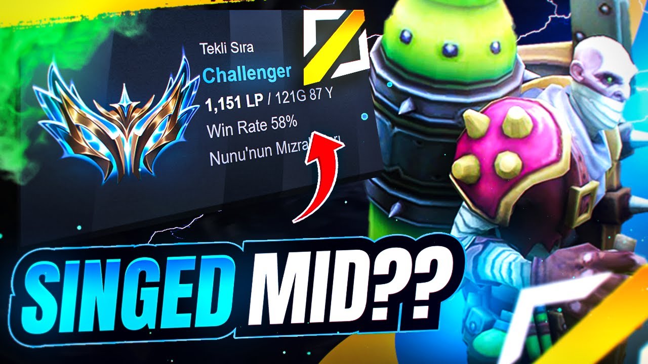 Игрок, набравший 1100 очков в Challenger, играя на позиции singed mid